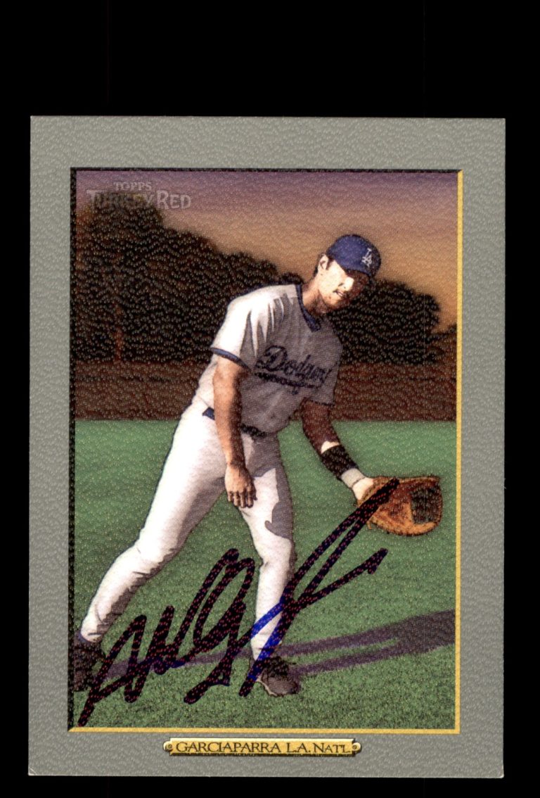 Signed Baseball Card Auto Nomar Garciaparra 2006 Topps Turkey Red #346 Dodgers