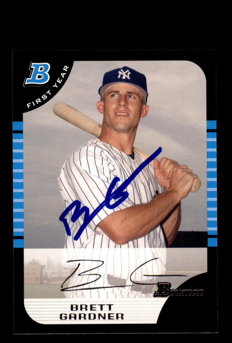 Signed Baseball Card Auto Brett Gardner 2005 Bowman #BDP85 New York Yankees