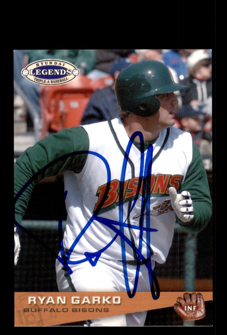Signed Baseball Card Auto Ryan Garko 2006 Grandstand Triple-A Legends Bisons