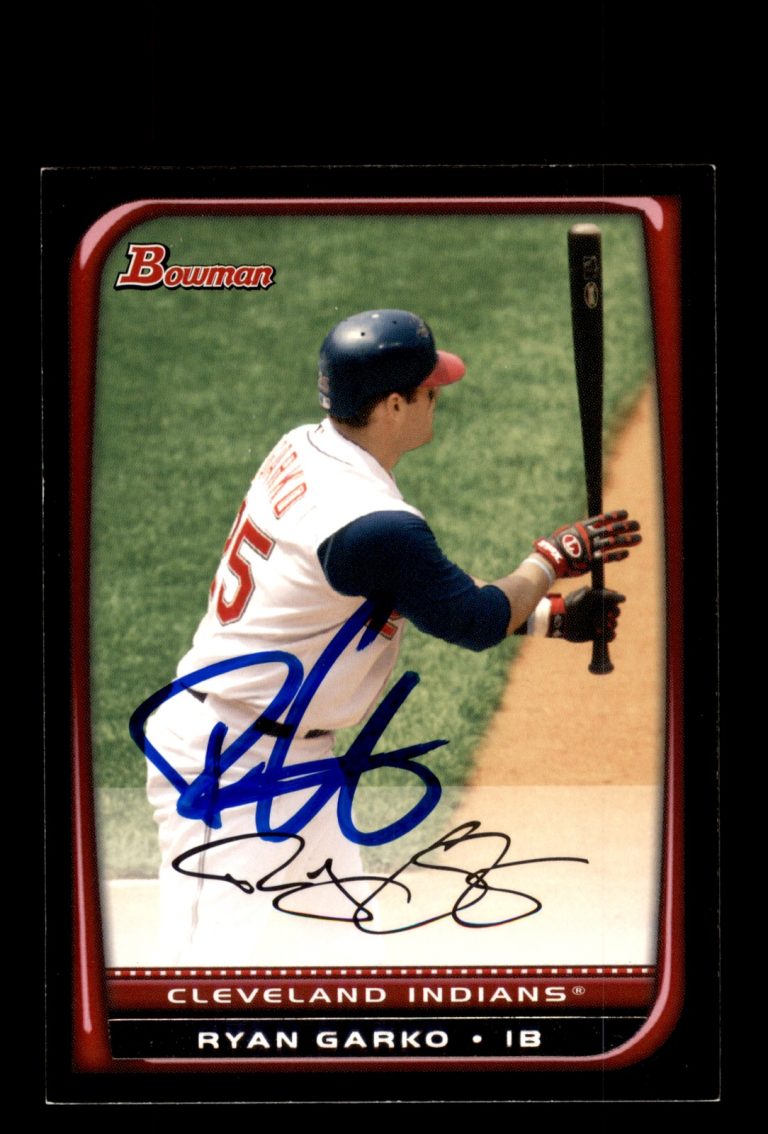 Signed Baseball Card Auto Ryan Garko 2008 Bowman #174 Cleveland Indians