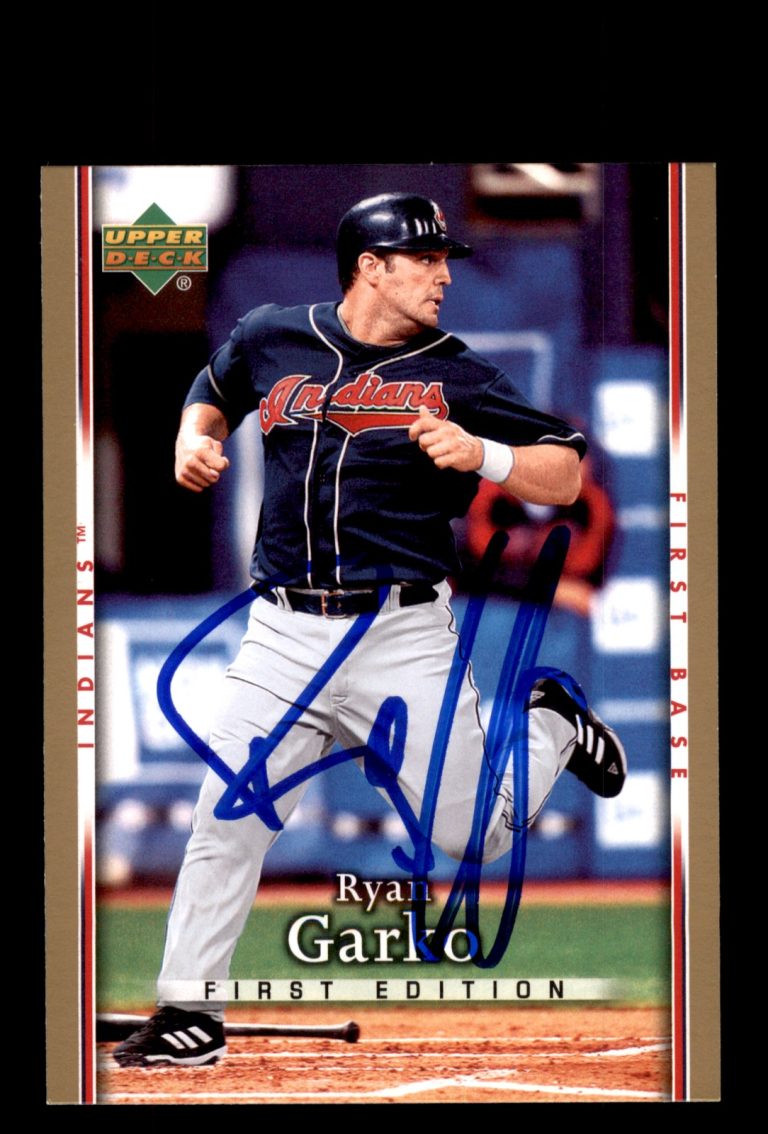 Signed Baseball Card Auto Ryan Garko 2007 Upper Deck First Edition #77 Indians