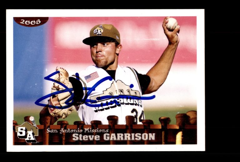 Signed Baseball Card Auto Steve Garrison 2008 Grandstand San Antonio Missions