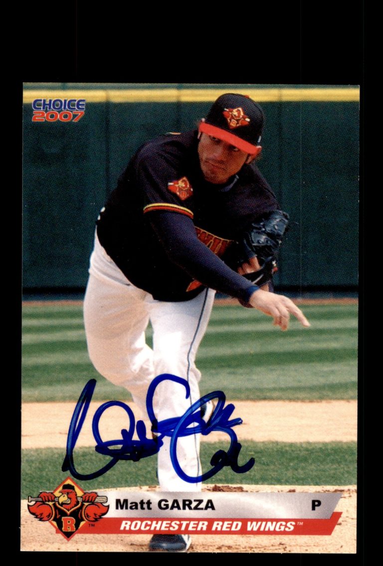 Signed Baseball Card Auto Matt Garza 2007 Choice Rochester Red Wings
