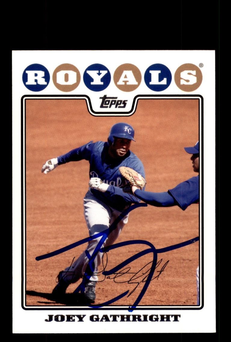 Signed Baseball Card Auto Joey Gathright 2008 Topps #392 Kansas City Royals