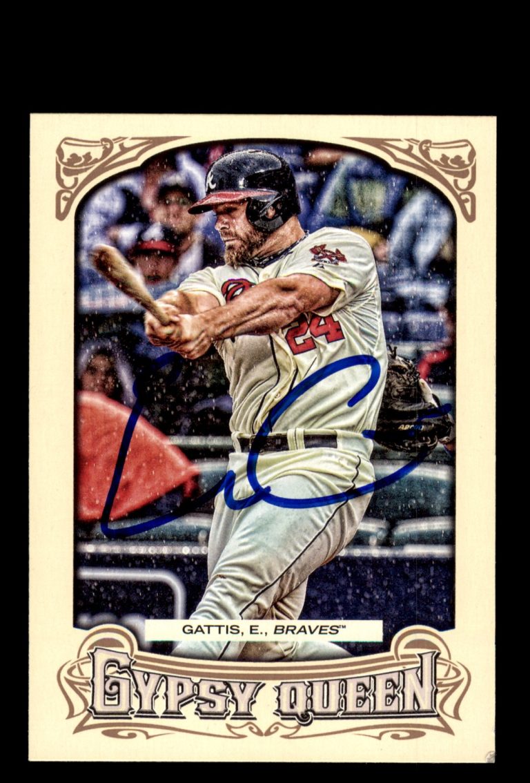 Signed Baseball Card Auto Evan Gattis 2014 Topps Gypsy Queen #45 Atlanta Braves