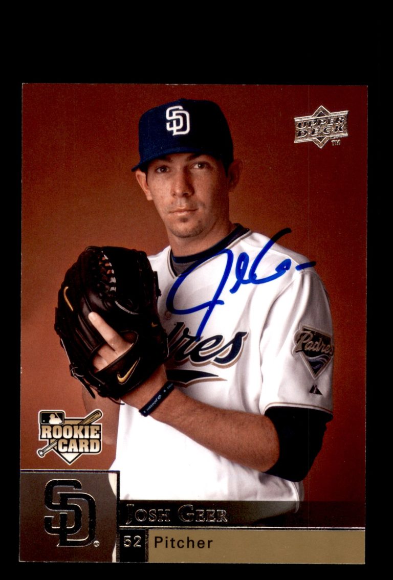 Signed Baseball Card Auto Josh Geer 2009 Upper Deck #426 San Diego Padres