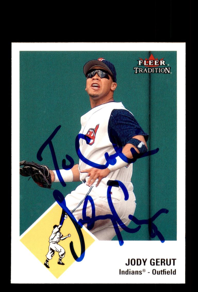 Signed Baseball Card Auto Jody Gerut 2003 Fleer Tradition Update #U81 Indians