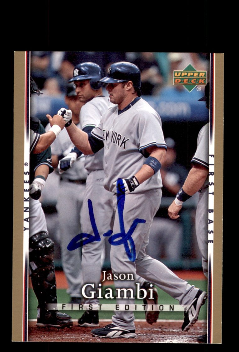Signed Baseball Card Auto Jason Giambi 2007 Upper Deck First Edition #119