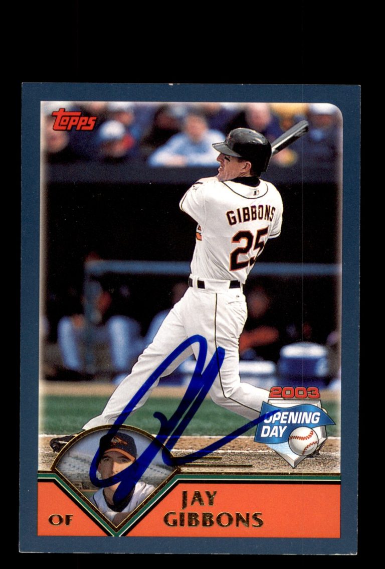 Signed Baseball Card Auto Jay Gibbons 2003 Topps Opening Day #97 Orioles