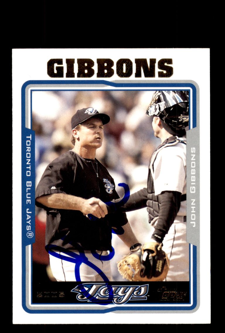Signed Baseball Card Auto John Gibbons 2005 Topps #296 Toronto Blue Jays