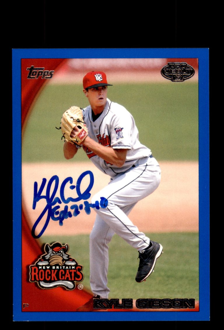 Signed Baseball Card Auto Kyle Gibson 2010 Topps Pro Debut #275 Blue