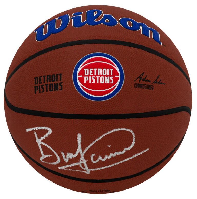 Bill Laimbeer Signed Pistons Logo Wilson Alliance NBA Basketball  (SCHWARTZ COA)