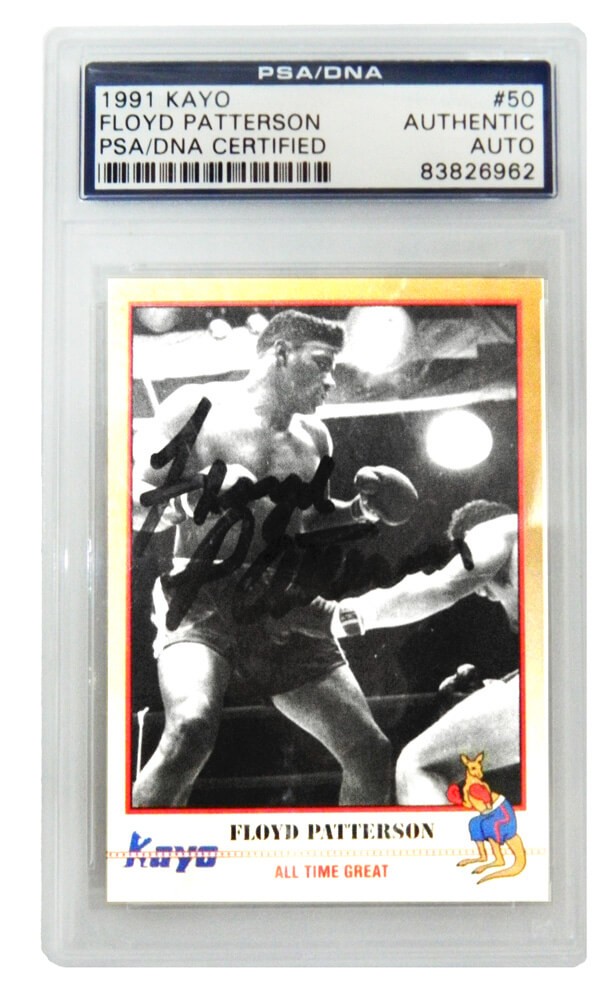 FLOYD PATTERSON Autographed 1991 Kayo Boxing Card #50 - PSA/DNA