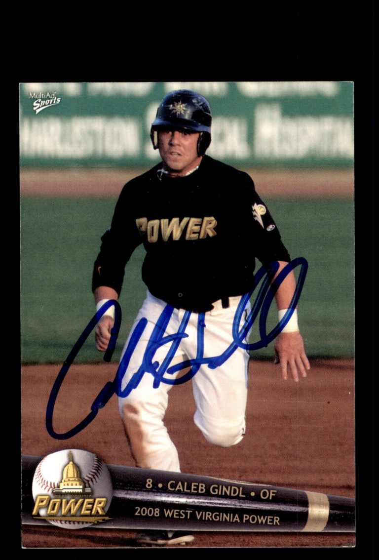 Signed Baseball Card Auto Caleb Gindl 2008 MultiAd West Virginia Power