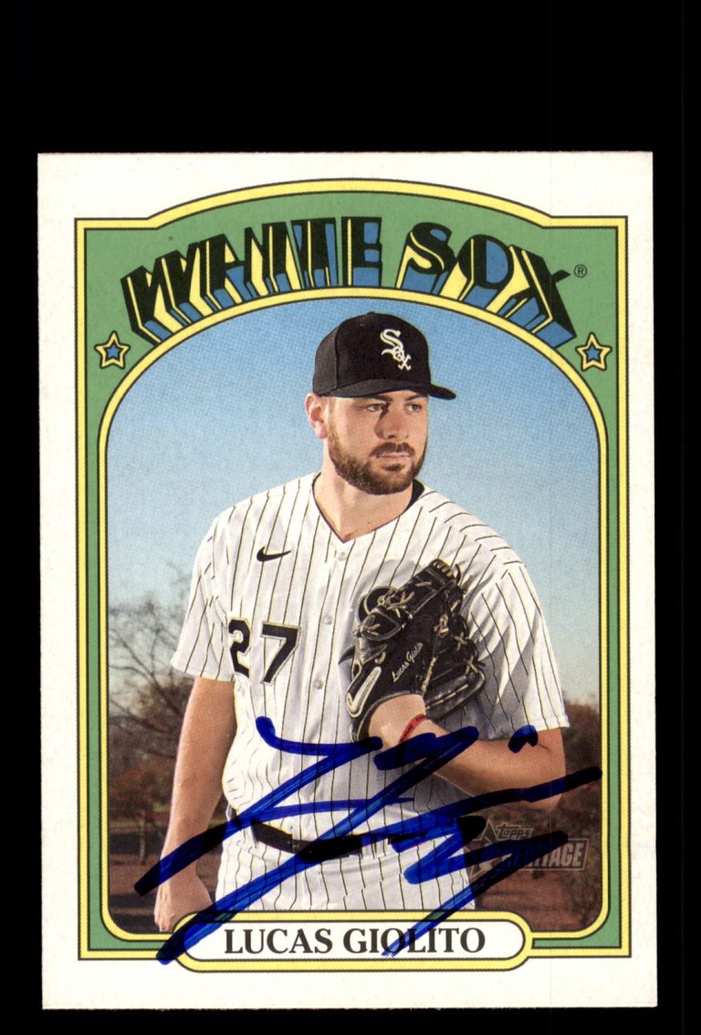 Signed Baseball Card Auto Lucas Giolito 2021 Topps Heritage #264 White Sox