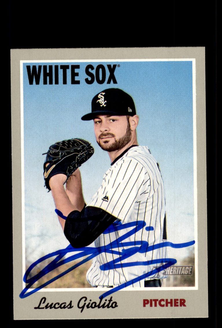 Signed Baseball Card Auto Lucas Giolito 2019 Topps Heritage #18 White Sox