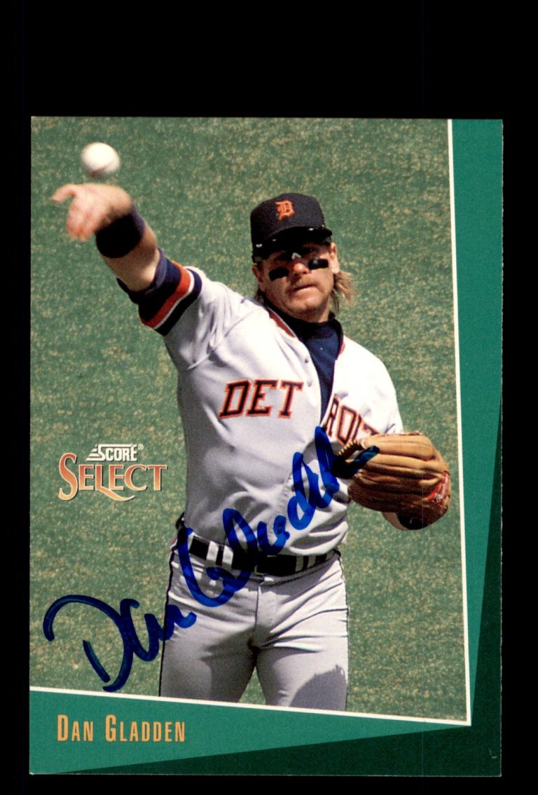 Signed Baseball Card Auto Dan Gladden 1993 Select #244 Detroit Tigers