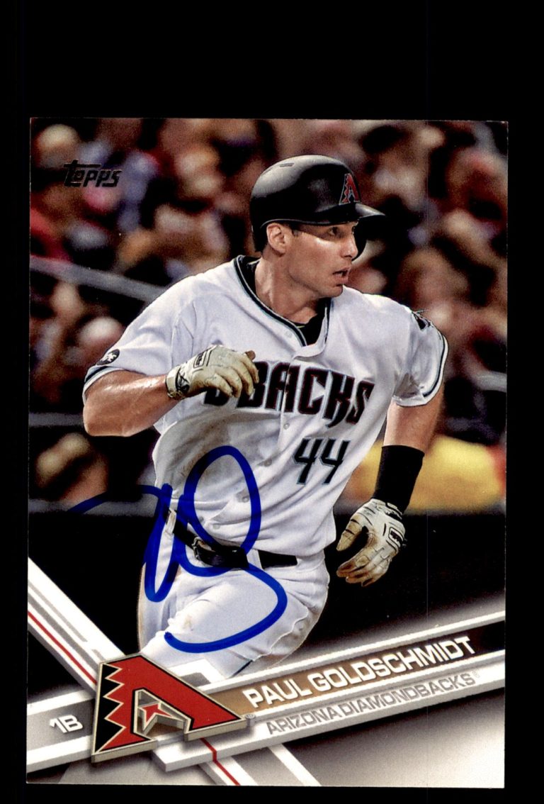 Signed Baseball Card Auto Paul Goldschmidt 2017 Topps #44 Arizona Diamondbacks