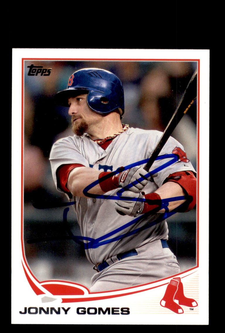 Signed Baseball Card Auto Jonny Gomes 2013 Topps #348 Boston Red Sox