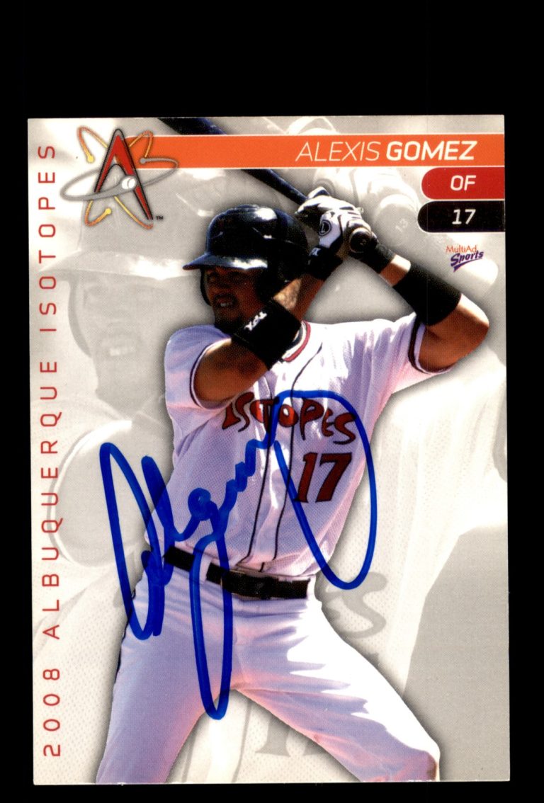 Signed Baseball Card Auto Alexis Gomez 2008 MultiAd Albuquerque Isotopes