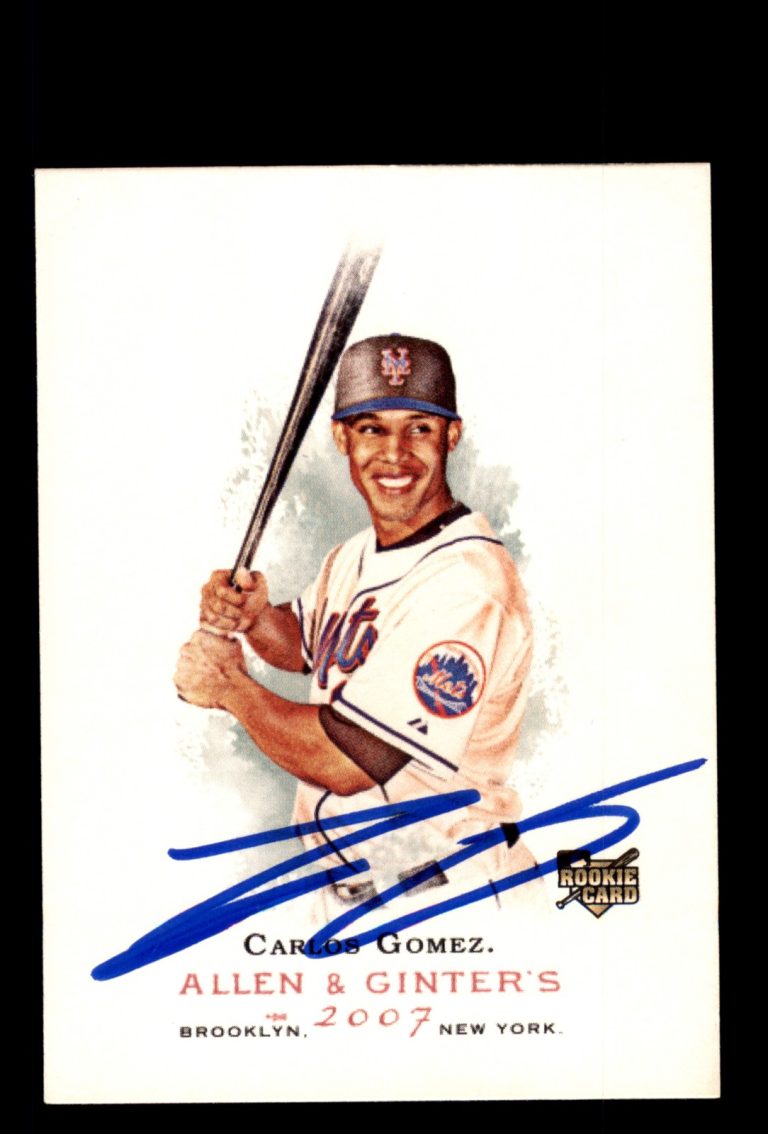 Signed Baseball Card Auto Carlos Gomez 2007 Topps Allen & Ginter #133 Mets