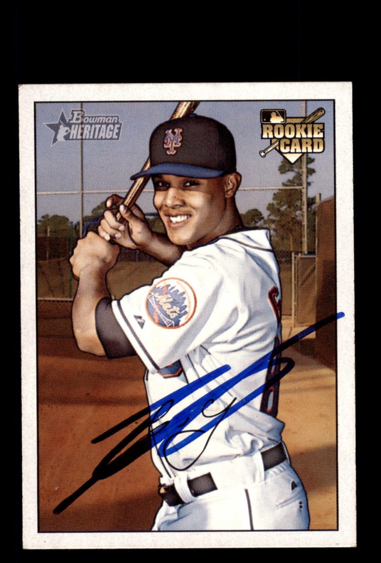 Signed Baseball Card Auto Carlos Gomez 2007 Bowman Heritage #217 New York Mets
