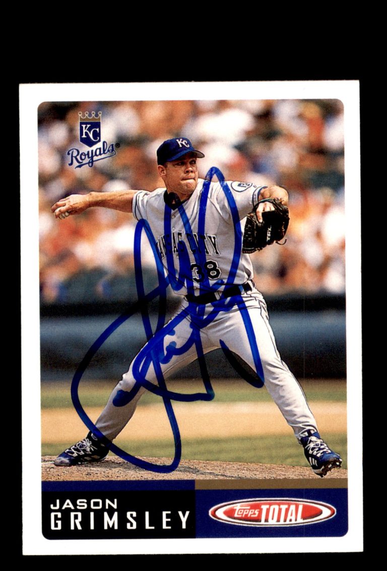 Signed Baseball Card Auto Jason Grimsley 2002 Topps Total #66 Kansas City Royals