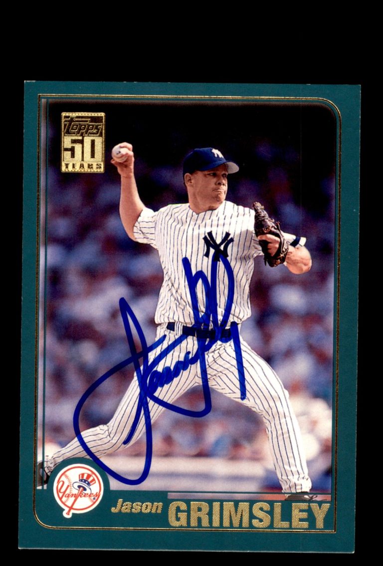 Signed Baseball Card Auto Jason Grimsley 2001 Topps #258 New York Yankees
