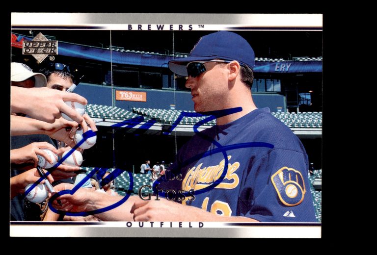 Signed Baseball Card Auto Gabe Gross 2007 Upper Deck #797 Milwaukee Brewers
