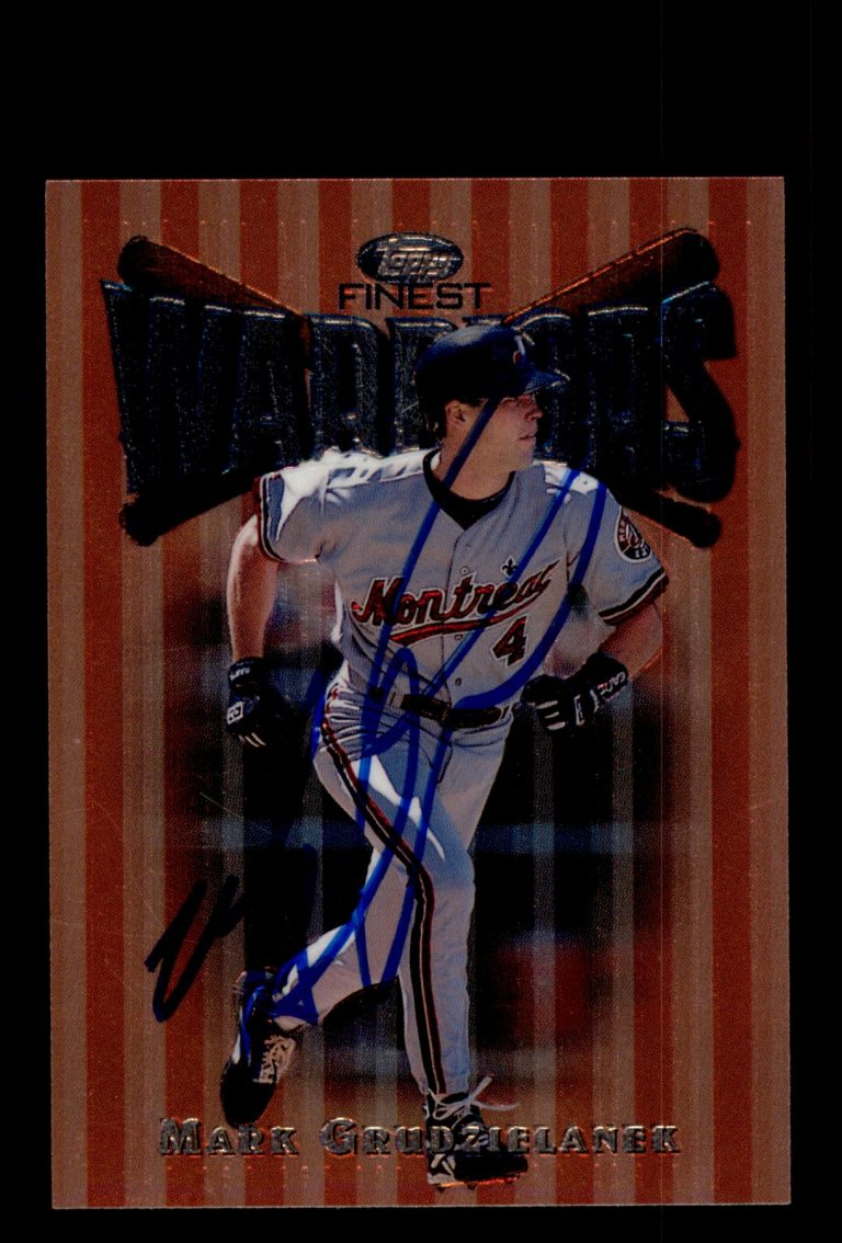 Signed Baseball Card Auto Mark Grudzielanek 1997 Topps Finest #70 Expos