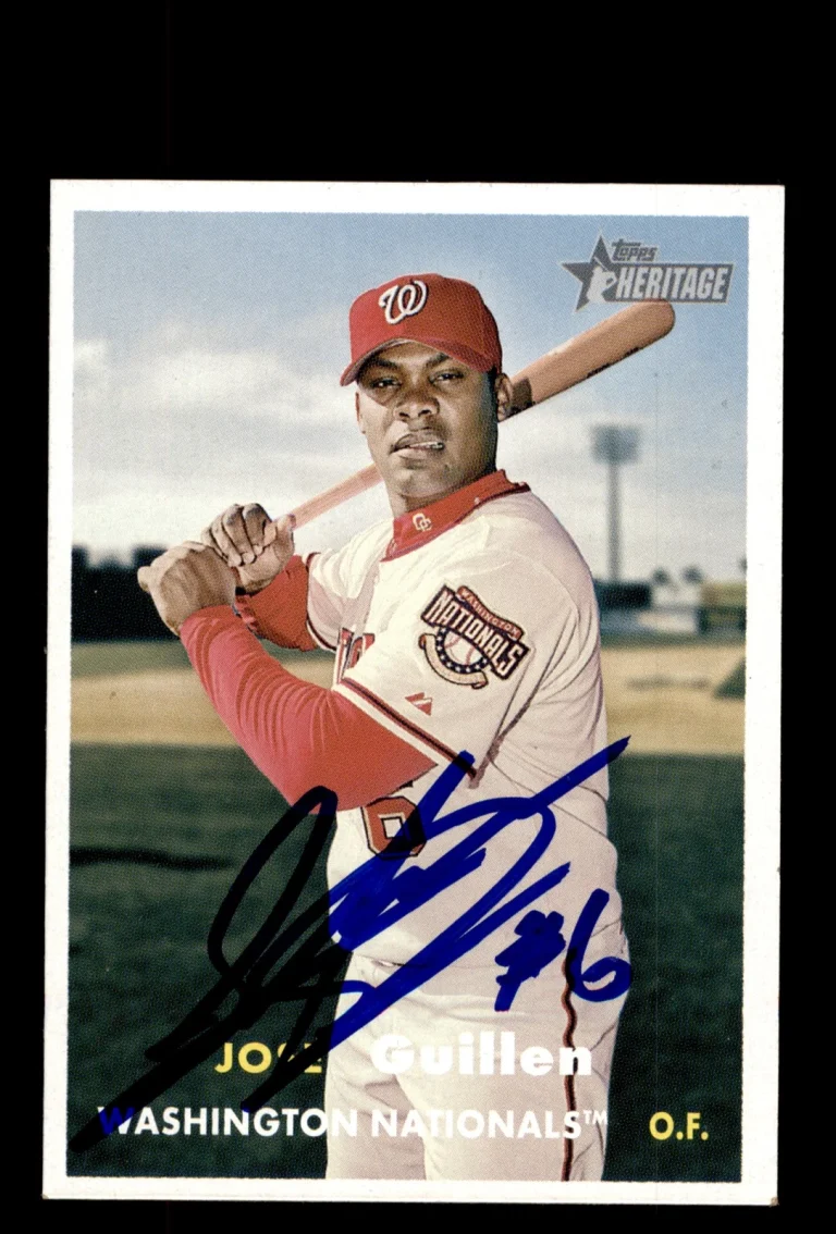 Signed Baseball Card Auto Jose Guillen 2006 Topps Heritage #52 Nationals