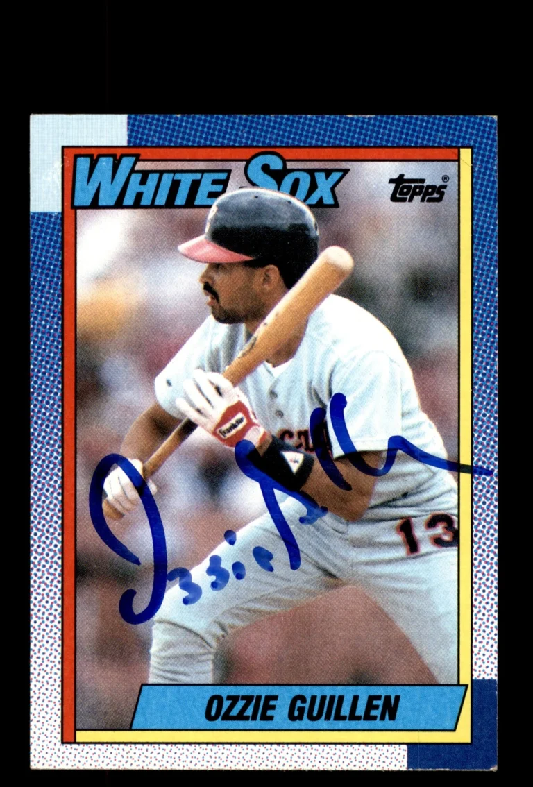 Signed Baseball Card Auto Ozzie Guillen 1990 Topps #365 Chicago White Sox