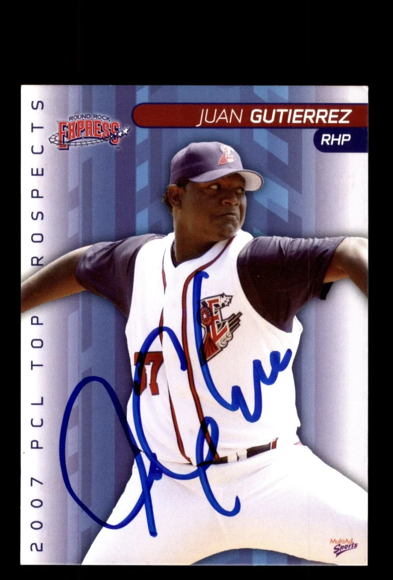 Signed Baseball Card Auto Juan Gutierrez 2007 Pacific Coast League Top Prospects