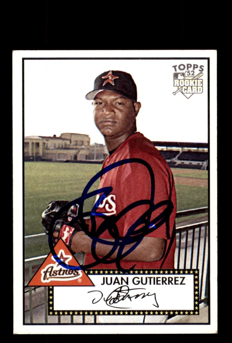 Signed Baseball Card Auto Juan Gutierrez 2007 Topps Rookie 52 #163 Astros