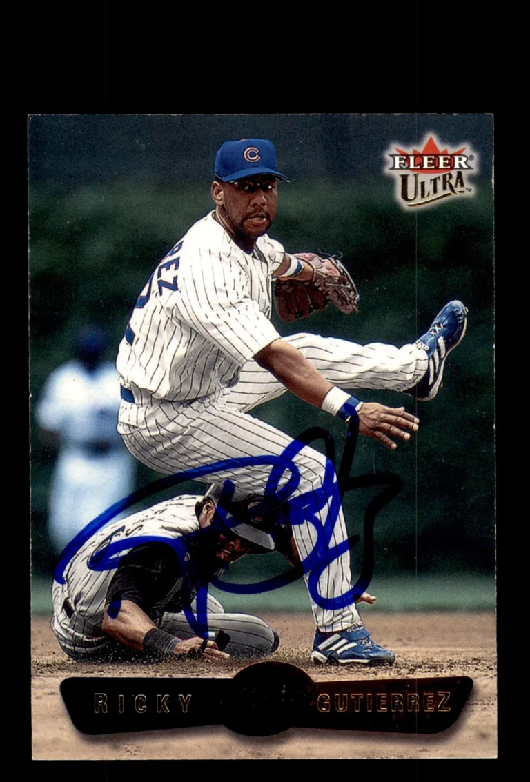 Signed Baseball Card Auto Ricky Gutierrez 2002 Fleer Ultra #119 Chicago Cubs
