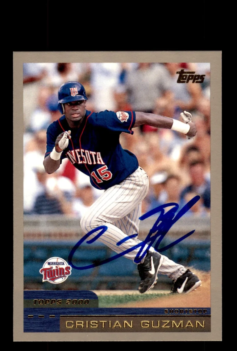 Signed Baseball Card Auto Cristian Guzman 2000 Topps #302 Minnesota Twins