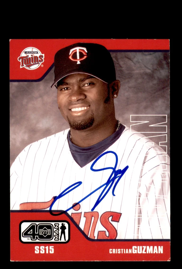 Signed Baseball Card Auto Cristian Guzman 2002 Upper Deck 40-Man #382 Twins