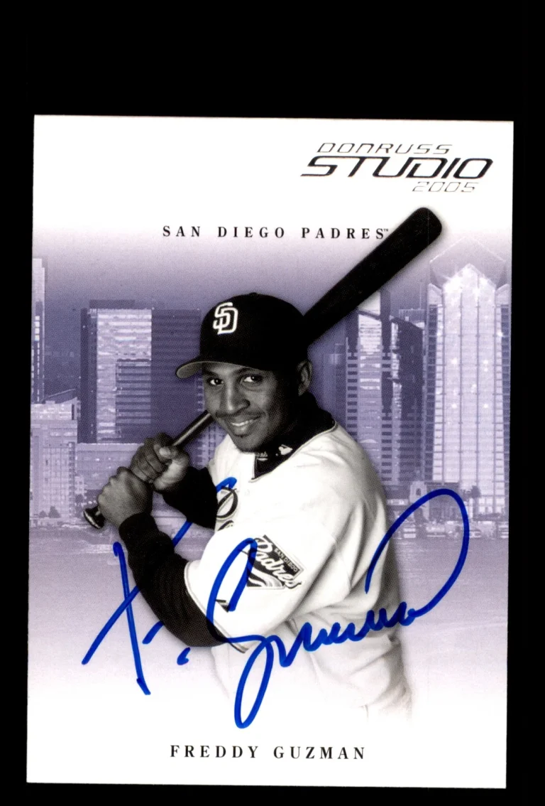 Signed Baseball Card Auto Freddy Guzman 2005 Donruss Studio #231 Padres