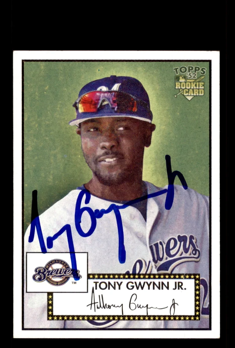 Signed Baseball Card Auto Tony Gwynn Jr. 2006 Topps '52 Rookies #53 Brewers