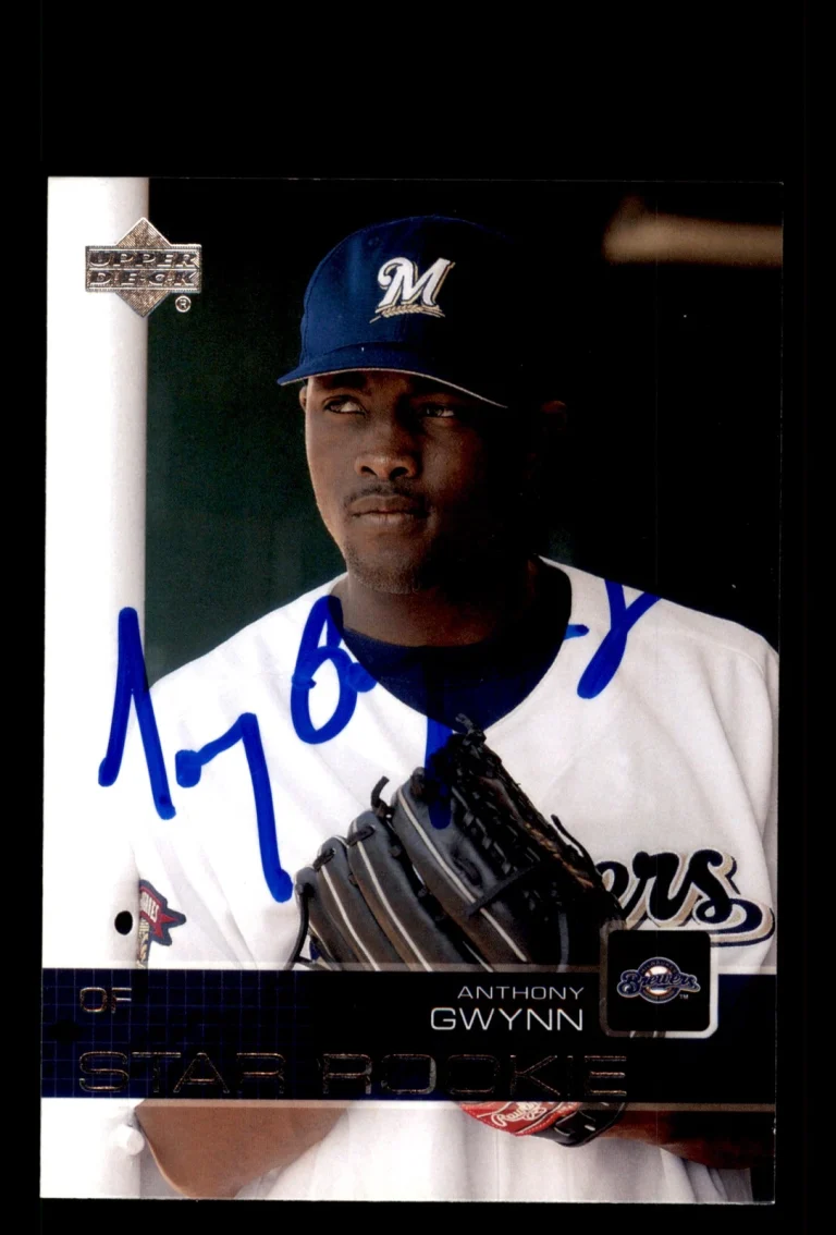 Signed Baseball Card Auto Tony Gwynn Jr 2003 Upper Deck #10 Brewers