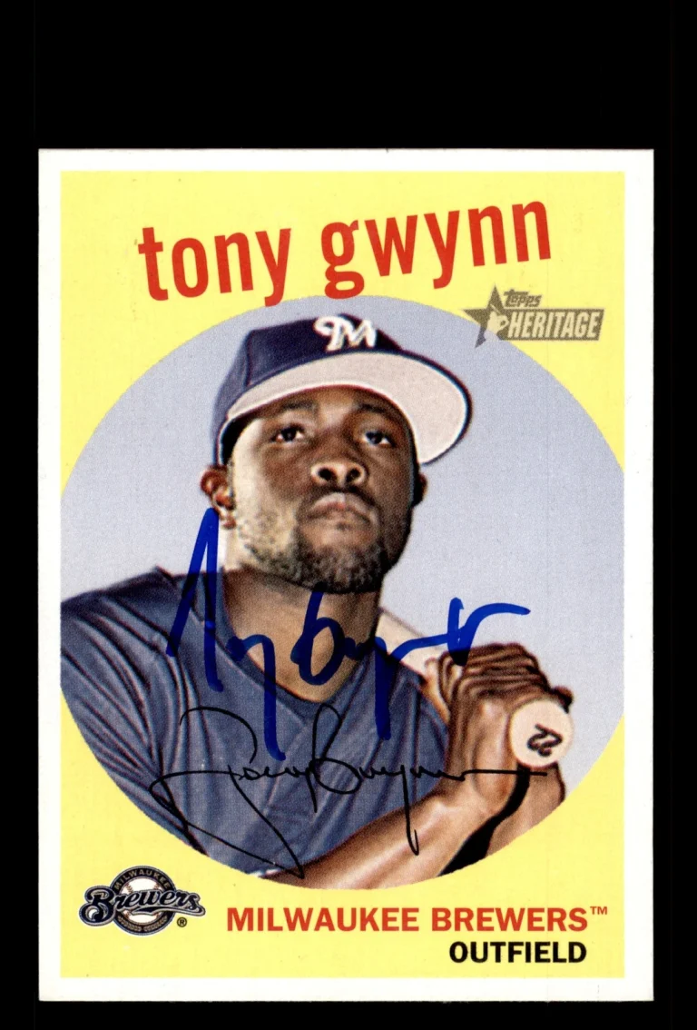 Signed Baseball Card Auto Tony Gwynn 2008 Topps Heritage #286 Milwaukee Brewers