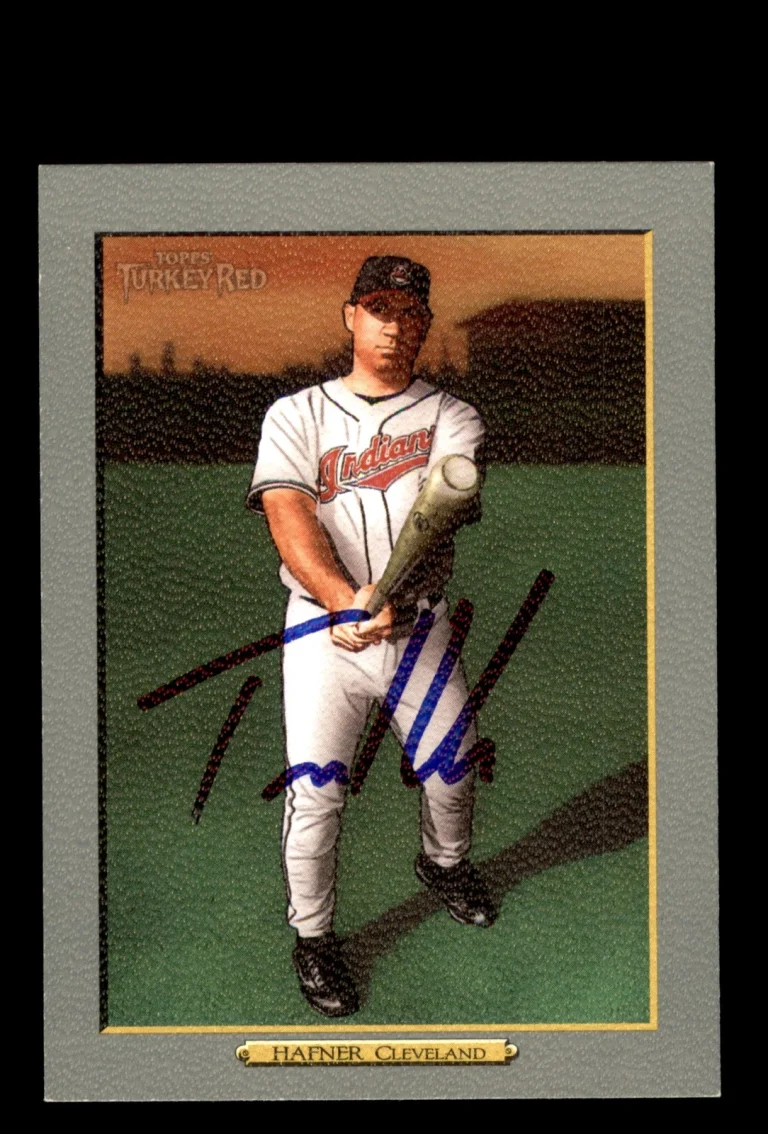 Signed Baseball Card Auto Travis Hafner 2006 Topps Turkey Red #445 Indians