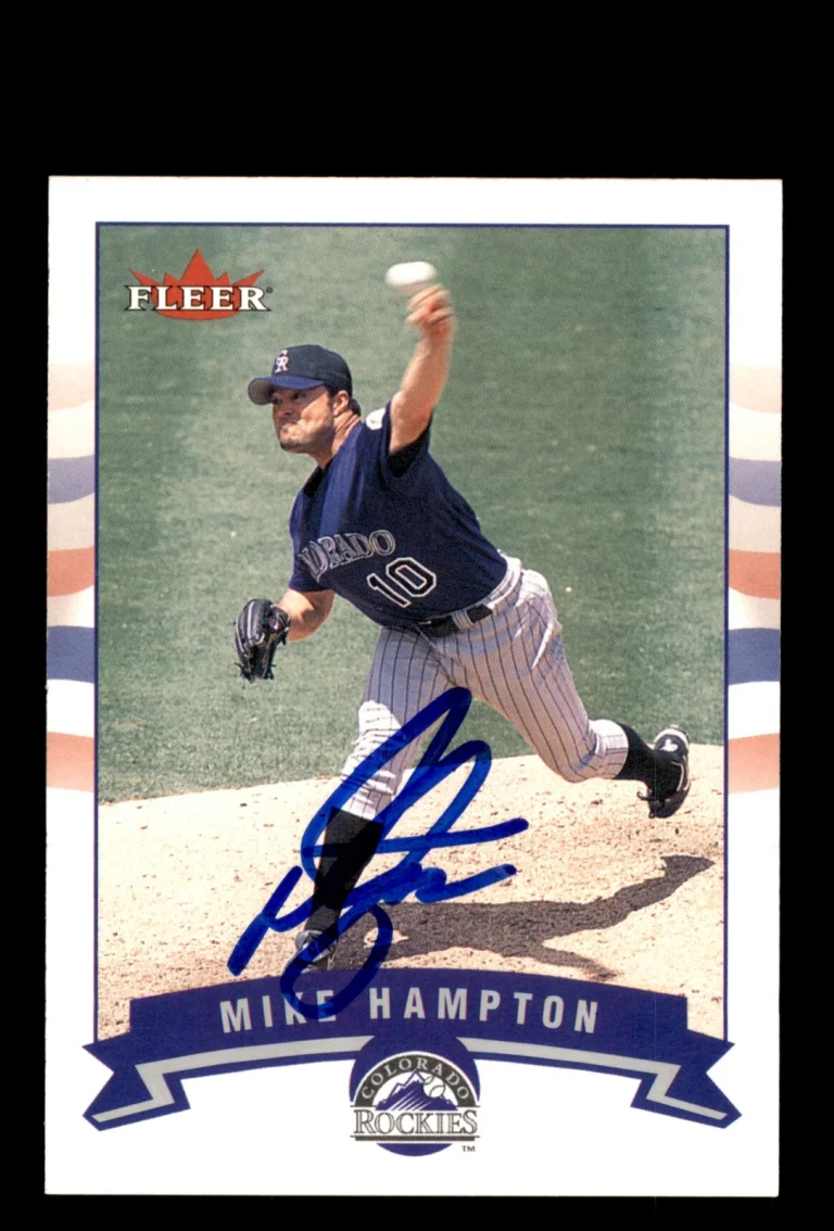 Signed Baseball Card Auto Mike Hampton 2002 Fleer #249 Colorado Rockies