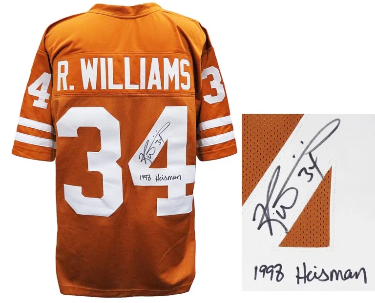 Ricky Williams Texas Signed Brown Custom Football Jersey w/1998 Heisman - SS