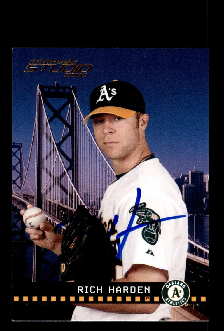 Signed Baseball Card Auto Rich Harden 2004 Donruss Studio #147 Oakland Athletics