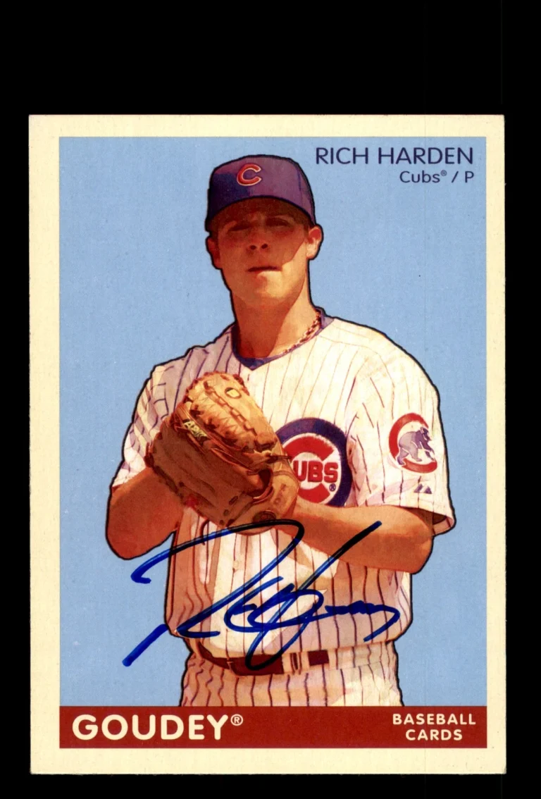 Signed Baseball Card Auto Rich Harden 2009 Upper Deck Goudey #43 Chicago Cubs