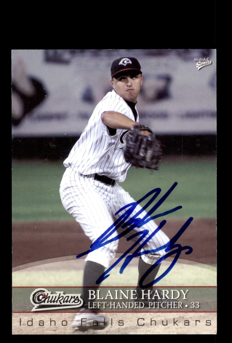 Signed Baseball Card Auto Blaine Hardy 2008 MultiAd Idaho Falls Chukars