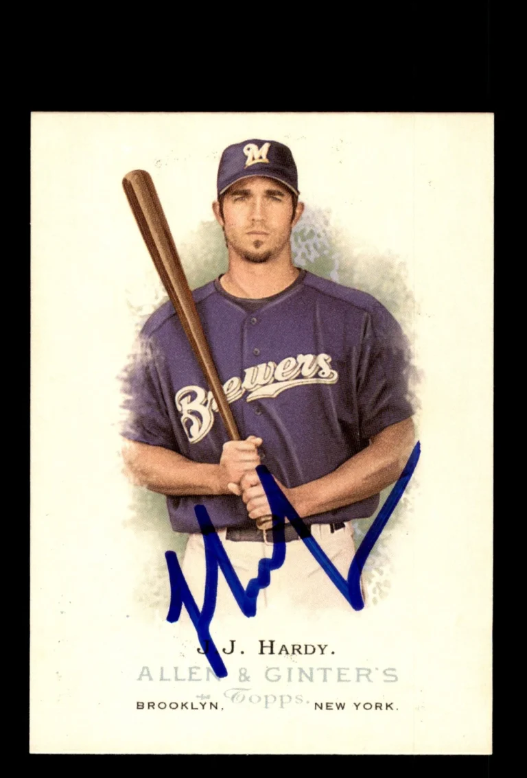Signed Baseball Card Auto J.J. Hardy 2006 Topps Allen & Ginter #186 Brewers