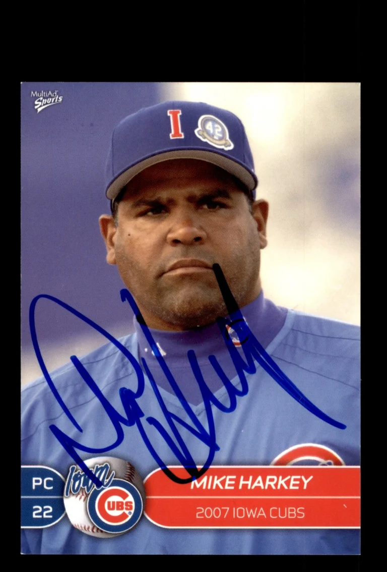 Signed Baseball Card Auto Mike Harkey 2007 MultiAd Iowa Cubs