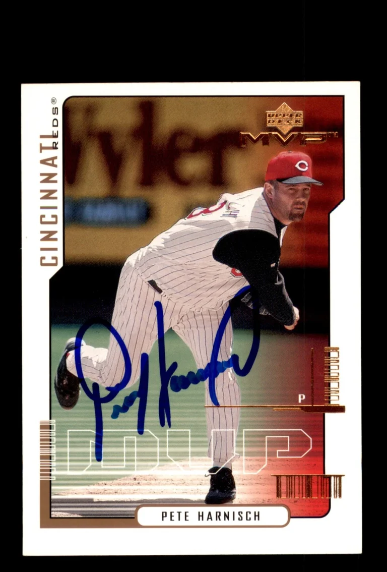 Signed Baseball Card Auto Pete Harnisch 2000 Upper Deck MVP #153 Cincinnati Reds